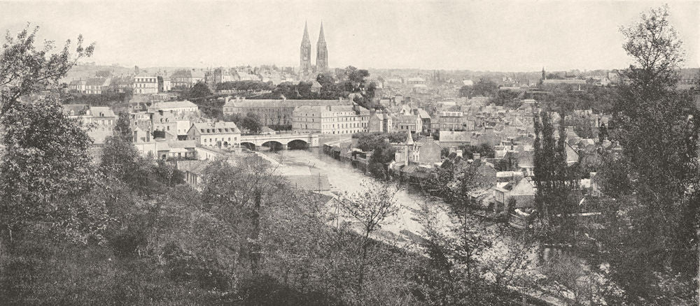 MANCHE. Saint- lô et la Vire 1900 old antique vintage print picture